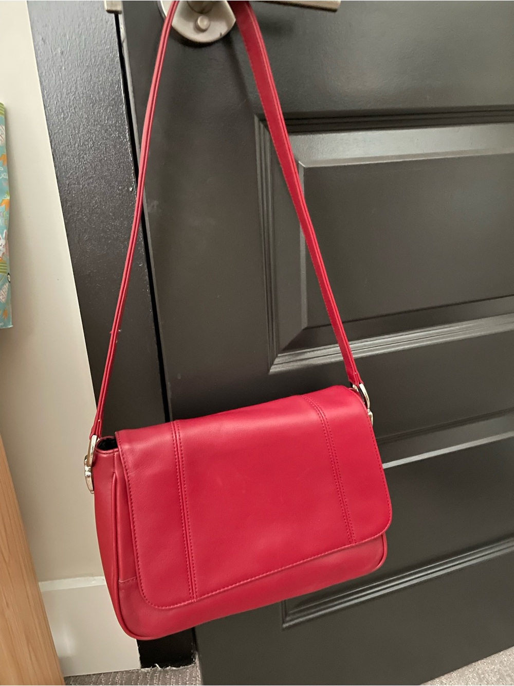 Worthington Red Leather Shoulder Bag